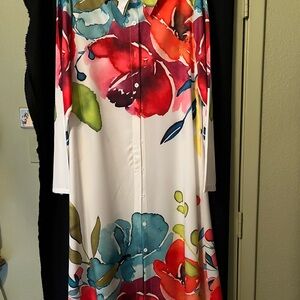 Floral Button-Down Maxi Dress or Long Jacket
